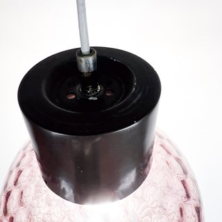 Lámpara Techo Cristal Rosa 1970s