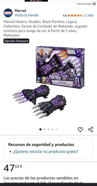 Garras pantera negra Marvel superheroes