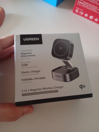 Cargador Inalámbrico UGREEN Qi2 15W Gris