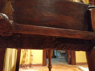 Banco antiguo madera maciza siglo XIX