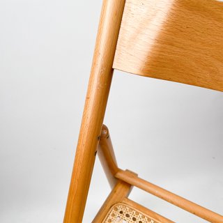 Silla plegable haya 1970s ratán