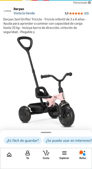 Triciclo Deryan 2en1 Drifter Infantil