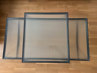 Mesa Centro Cristal y Acero Negro (2 Piezas)