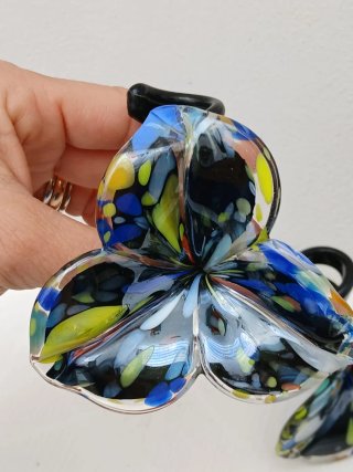 Portacandele fiore vetro Murano