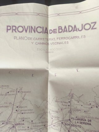 Mapa Provincia Badajoz 1920-1930