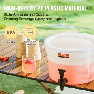 Dispensatore di Bevande, Dispensatori da 3 Galloni per Feste, Dispensatore di Succo in Plastica con Rubinetto e Coperchio, Dispensatore di Tè Ghiacciato, Limonata, Succo, Acqua, per Ristoranti, Alberghi...