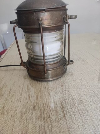 Lámpara Farol Antiguo Barco Metal Vidrio