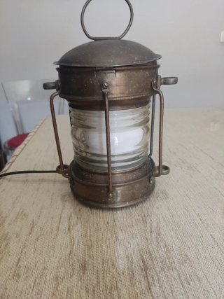 Lámpara Farol Antiguo Barco Metal Vidrio