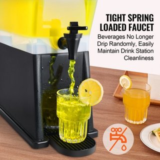 Dispensatore di Bevande, Dispensatore di Bevande da 3 Galloni per Feste, Dispensatore di Succo in Plastica con Supporto, Coperchio e Rubinetto, Dispensatore di Tè Ghiacciato, Limonata, Succo e Acqua, per Ristoranti...