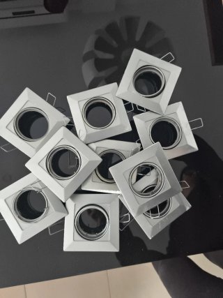 10 Ojos de buey cuadrados plateados