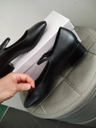 Ballerine nere tacco 4 cm, numero 39