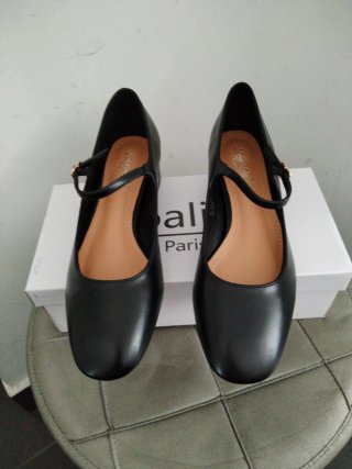 Ballerine nere tacco 4 cm, numero 39