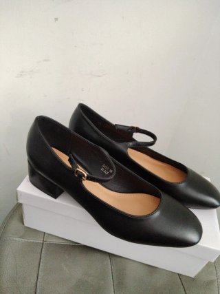Ballerine nere tacco 4 cm, numero 39
