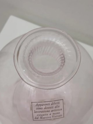 Bottiglia Murano Vetro Artistico Rosa Trasparente
