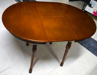 Mesa camilla redonda madera y cristal