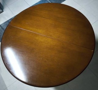 Mesa camilla redonda madera y cristal