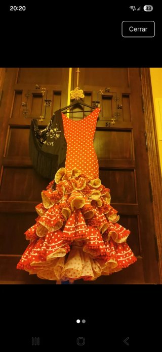 Traje Flamenca Talla 42 Rojo Lunares vestido feria