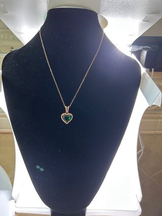 Collana cuore donna oro e verde