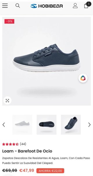 Zapatos Hobbibear Barefoot Hombre Talla 43