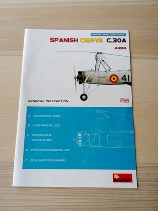 C.30A CIERVA AUTOGIRO ESPAÑA MAQUETA MINIART 1/35