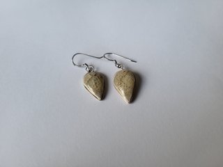 Pendientes Plata Ley 925 Craquelados Beige Únicos