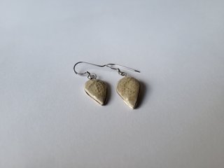 Pendientes Plata Ley 925 Craquelados Beige Únicos