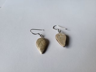 Pendientes Plata Ley 925 Craquelados Beige Únicos