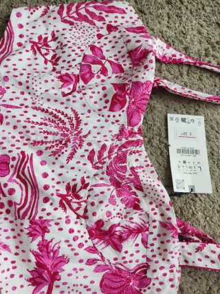 Vestido Zara Cut Out Estampado Floral
