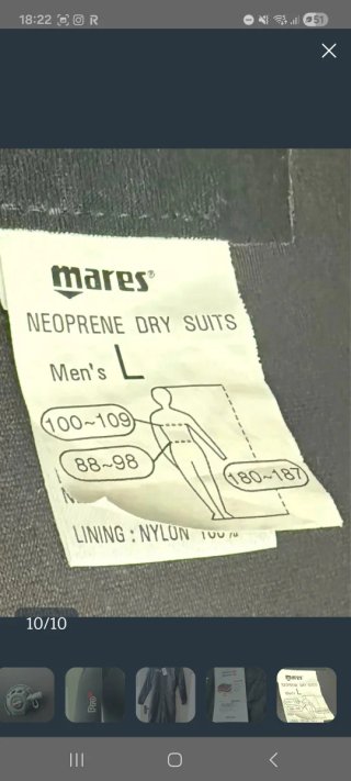 Traje seco Mares Profit (incluye rata) NUEVO