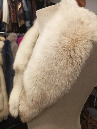 Collo in Vera Volpe Bianco/Beige