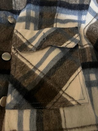 Chaqueta Zara cuadros azul y marrón