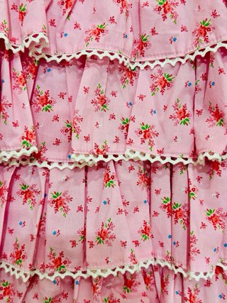 Vestido rosa floral verano en T.XS NUEVO + ETIQ