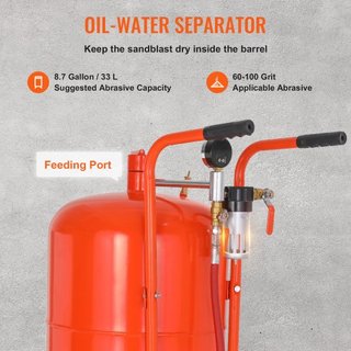 75.7 L Sand Blaster 60-110 PSI Sandblaster de Alta Presión con 4 Boquillas