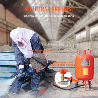 75.7 L Sand Blaster 60-110 PSI Sandblaster de Alta Presión con 4 Boquillas