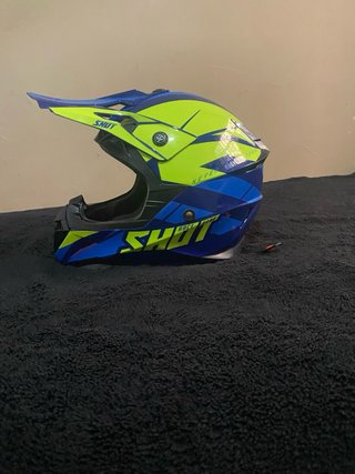 Casco Motocross Azul y Amarillo