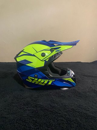 Casco Motocross Azul y Amarillo