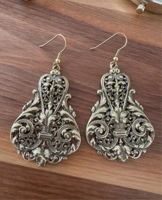 Pendientes latón Art Nouveau