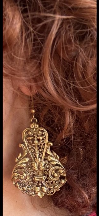 Pendientes latón Art Nouveau