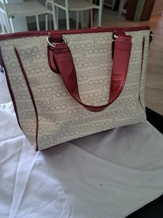 Borsa Roccobarocco Bianca e vernice rossa