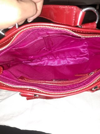 Borsa Roccobarocco Bianca e vernice rossa