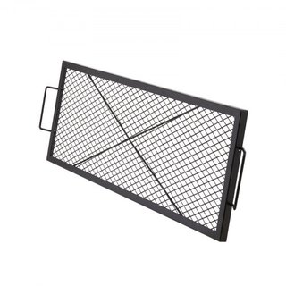 Rejilla para Parrilla de Fuego X-Marks, Rejilla de Cocción Rectangular, Rejilla de Parrilla de BBQ de Acero de Alta Resistencia con Mango y Soporte en X, Utensilios de Cocina Portátiles para Acamp...