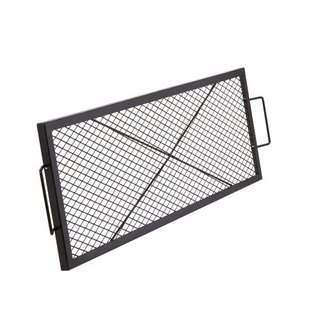 Rejilla para Parrilla de Fuego X-Marks, Rejilla de Cocción Rectangular, Rejilla de Parrilla de BBQ de Acero de Alta Resistencia con Mango y Soporte en X, Utensilios de Cocina Portátiles para Acamp...