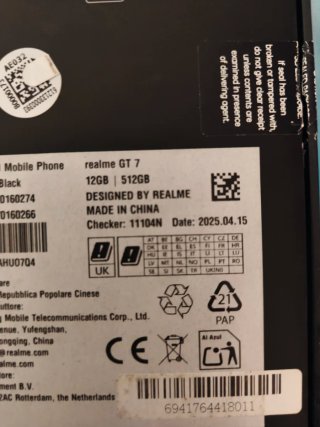 Realme GT7 512GB 12GB RAM Negro