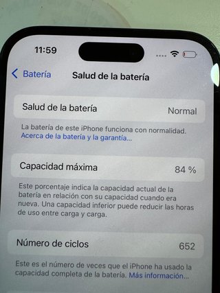 iPhone 15 Negro 128GB Batería 84%