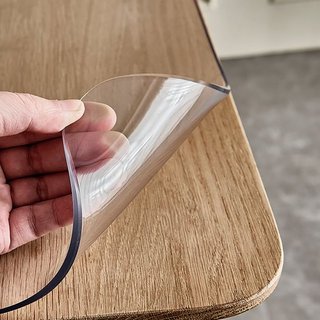 Telo da tavolo in plastica spesso 84x 42 pollici Protezione tavolo in PVC trasparente Tovaglia Protezione superficie da 1,5 mm Telo da tavolo con cuscinetti rettangolari per tavolo da pranzo e scrivania