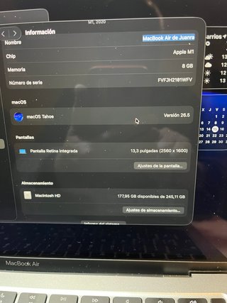 OCASION!! MacBook Air 13 M1 8GB RAM 240GB SSD