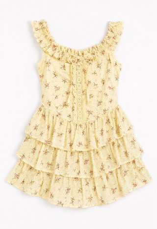 NUEVO + ETIQ. Vestido floral amarillo verano T. XS