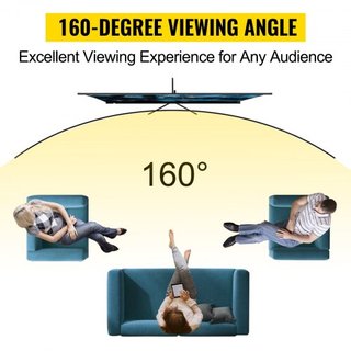 Pantalla de Proyector Tripode con Soporte de 80 pulgadas 16:9 Pantalla de Proyección 4K HD Soporte Sin Arrugas Altura Ajustable Pantalla Portátil para Proyector Interior y Exterior para Películas,...