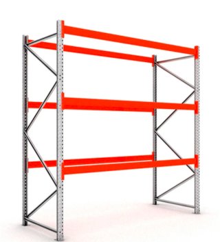 Scaffale di Magazzino in Metallo Arancione