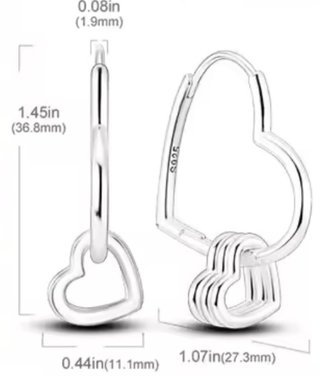 Aros Corazón Plata 925
